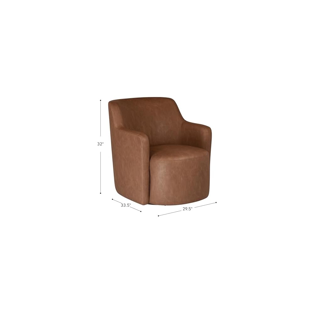 Spatial Order 360° Barrel Back Swivel Chair - Cognac Faux Leather