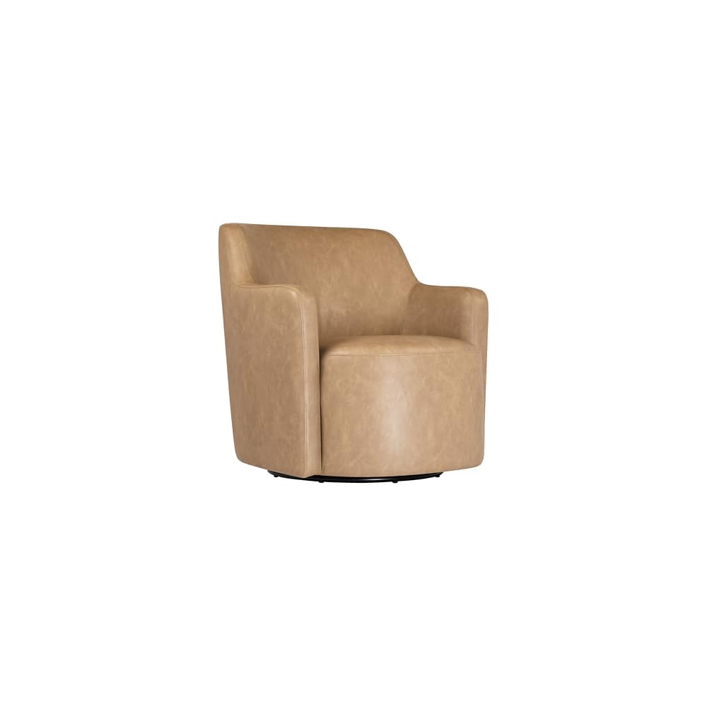 Spatial Order 360° Barrel Back Swivel Chair - Cognac Faux Leather