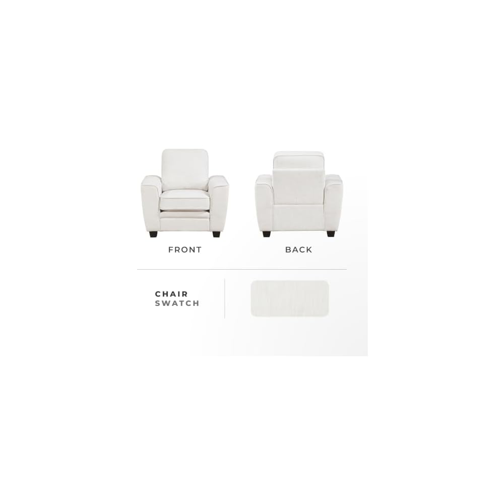 Lexicon Chenille Upholstered Accent Chair with Track Arms, Beige