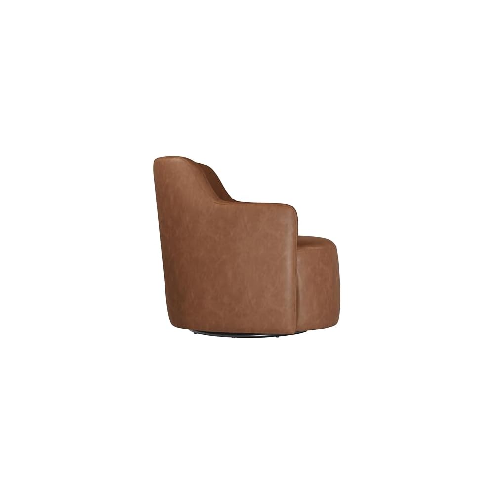 Spatial Order 360° Barrel Back Swivel Chair - Cognac Faux Leather