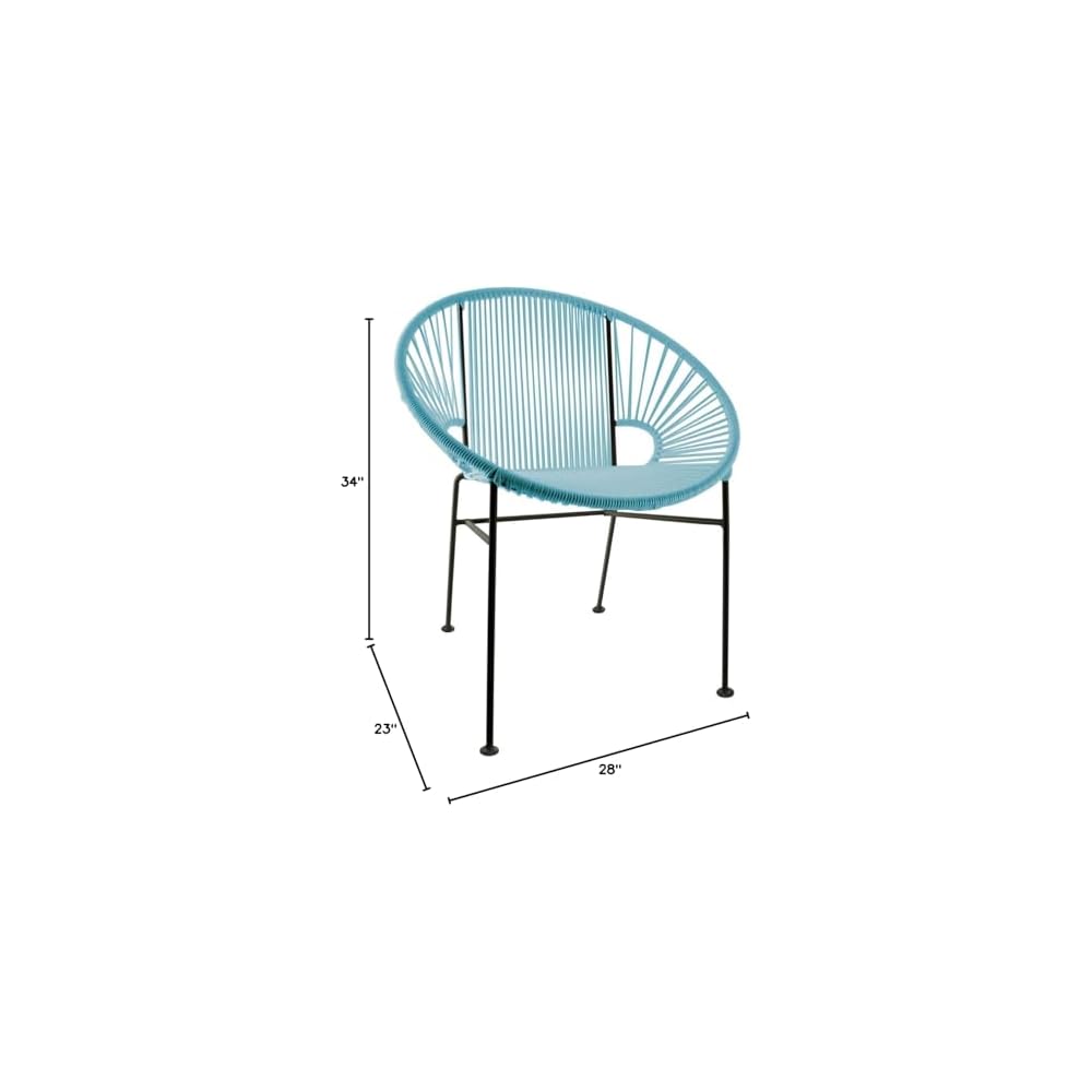Innit Designs Concha Chair, Blue Weave on Black Frame