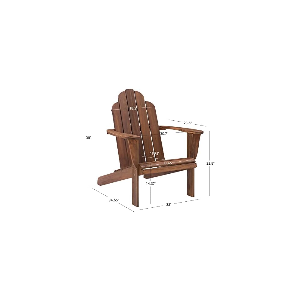 Linon Home Dcor Home Decor Teak Wood Stock Chair, 30.4" wx37.6 dx37.8 h, Stain