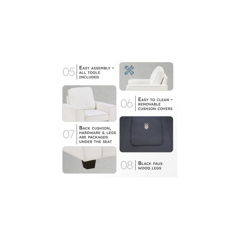 Lexicon Chenille Upholstered Accent Chair with Track Arms, Beige