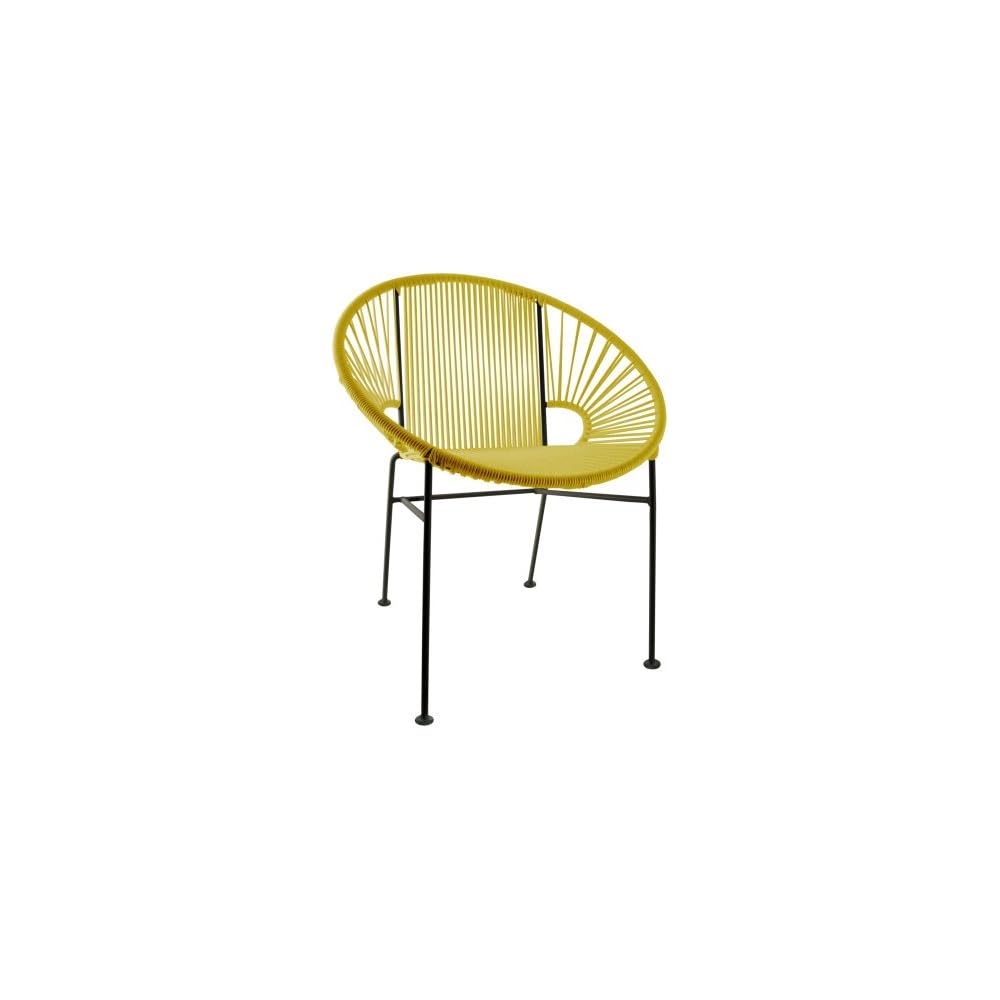 Innit Designs Concha Chair, Blue Weave on Black Frame