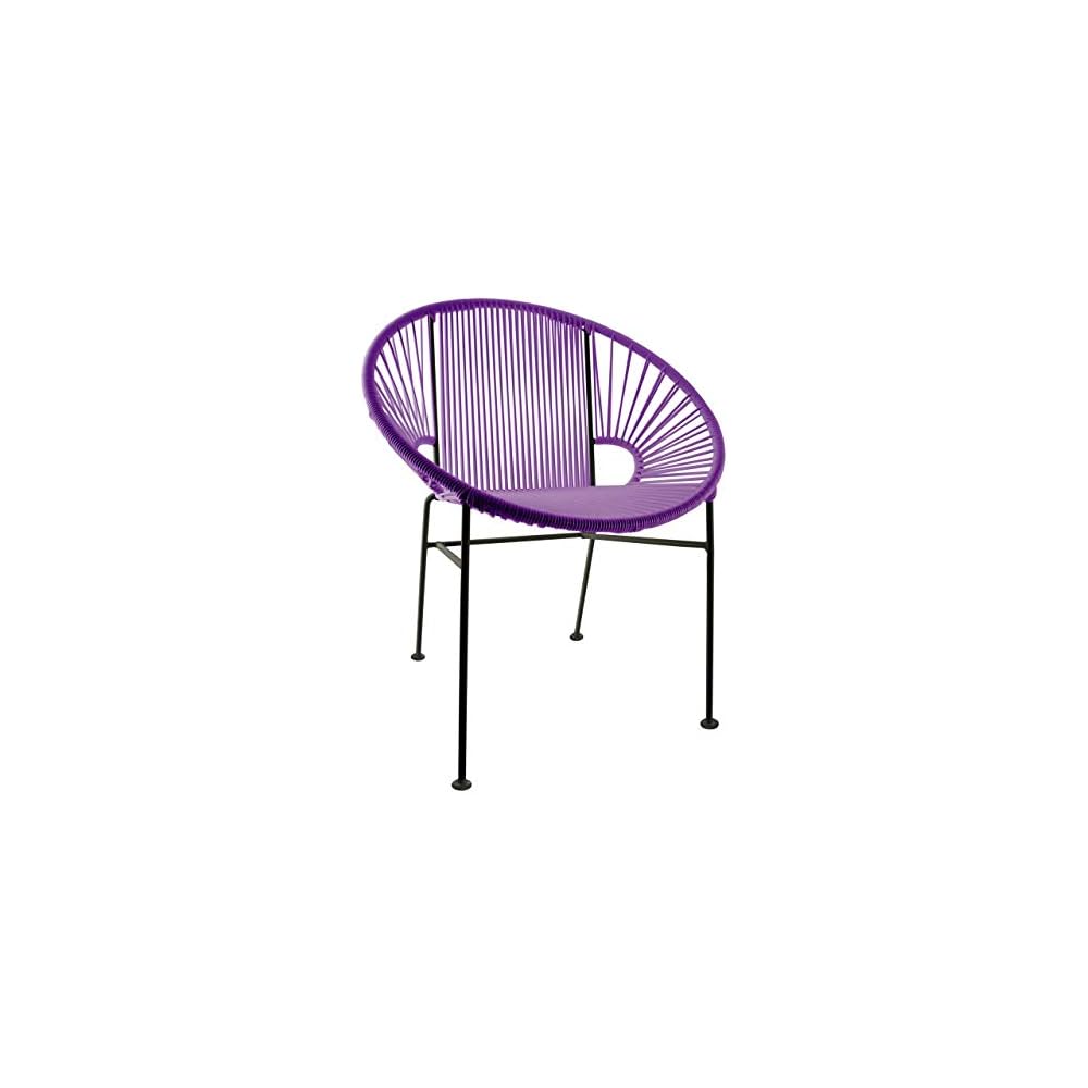 Innit Designs Concha Chair, Blue Weave on Black Frame