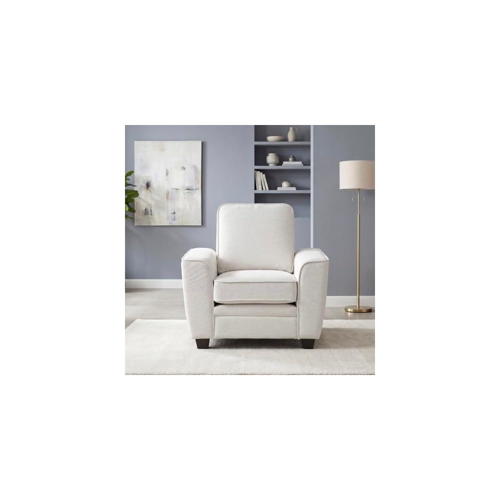 Lexicon Chenille Upholstered Accent Chair with Track Arms, Beige