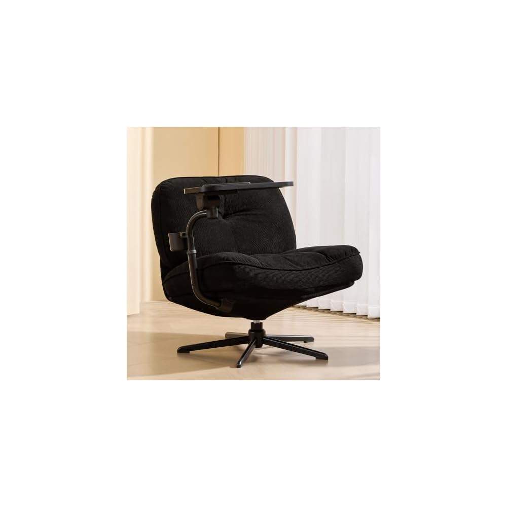 Swivel Accent Chair, Wide Criss Cross Lounge Living Room Chair, Blk