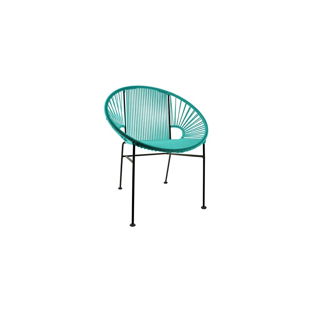 Innit Designs Concha Chair, Blue Weave on Black Frame