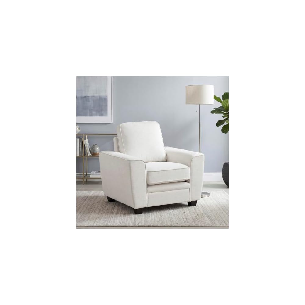 Lexicon Chenille Upholstered Accent Chair with Track Arms, Beige