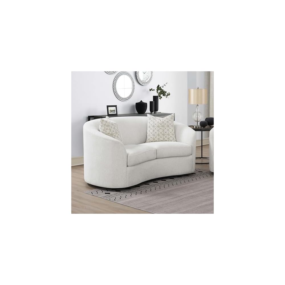 Coaster Rainn Living Room Upholstered Loveseat, Latte 509172
