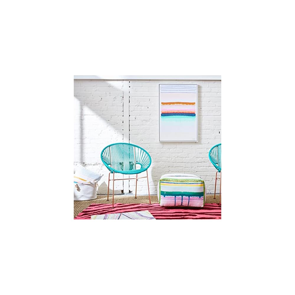 Innit Designs Concha Chair, Blue Weave on Black Frame