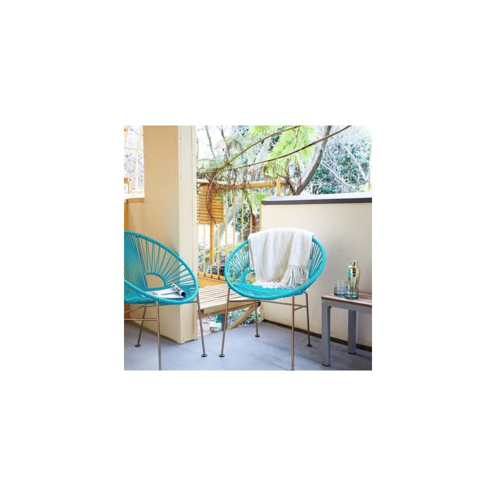 Innit Designs Concha Chair, Blue Weave on Black Frame