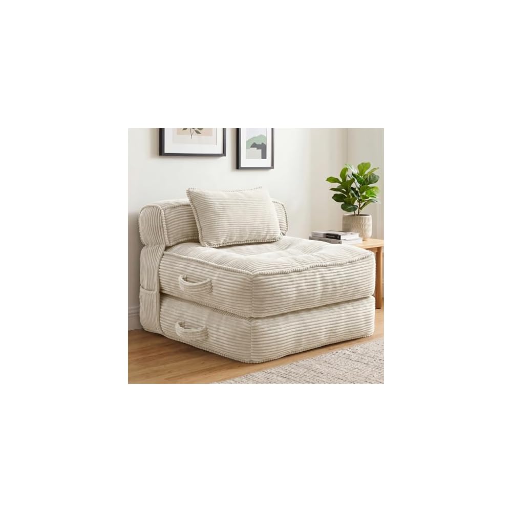Folding Sofa Bed, Convertible Sleeper Chair with Pillow