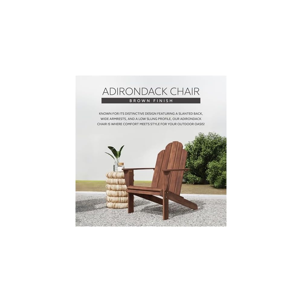 Linon Home Dcor Home Decor Teak Wood Stock Chair, 30.4" wx37.6 dx37.8 h, Stain
