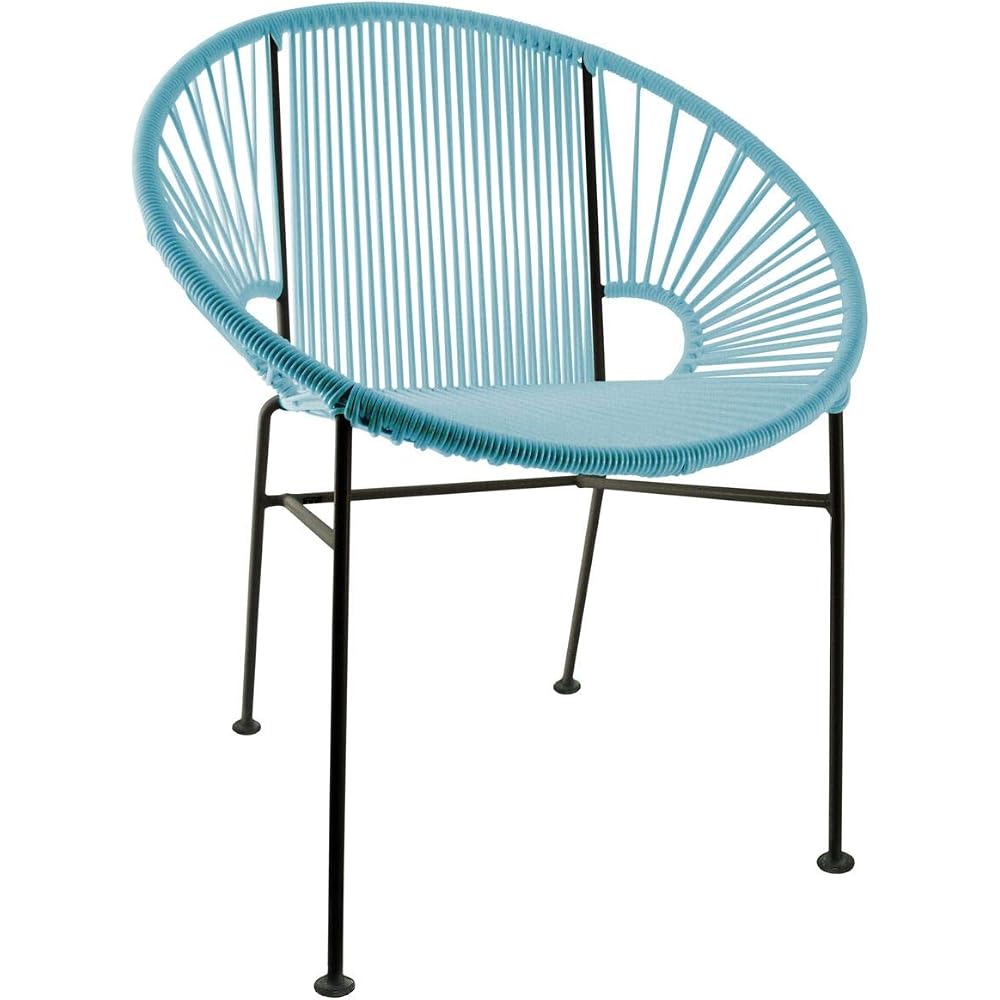 Innit Designs Concha Chair, Blue Weave on Black Frame