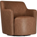 Spatial Order 360° Barrel Back Swivel Chair - Cognac Faux Leather