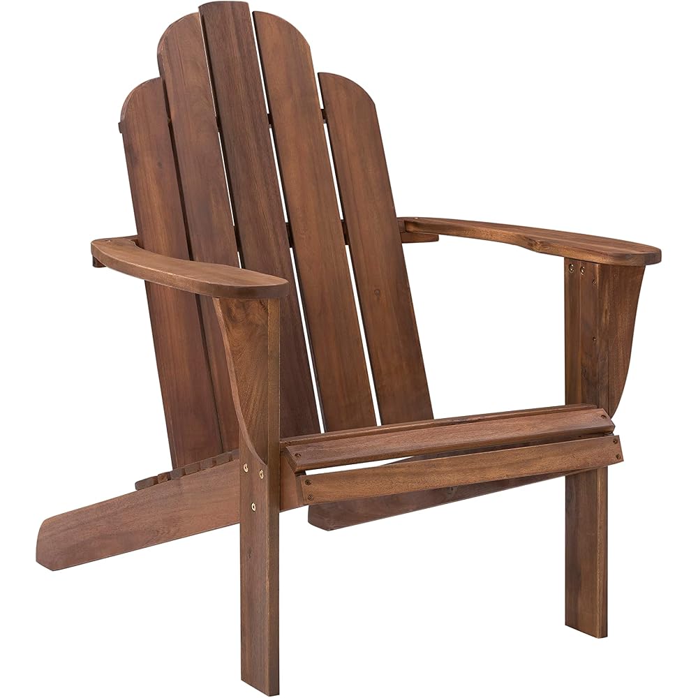 Linon Home Dcor Home Decor Teak Wood Stock Chair, 30.4" wx37.6 dx37.8 h, Stain