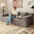 71" Loveseat Sofa Cloud Couch, Deep Seat, Corduroy Fluffy Couch, Sectional Couches for Living Room, No Assembly Required (Camel, 3 Seater)